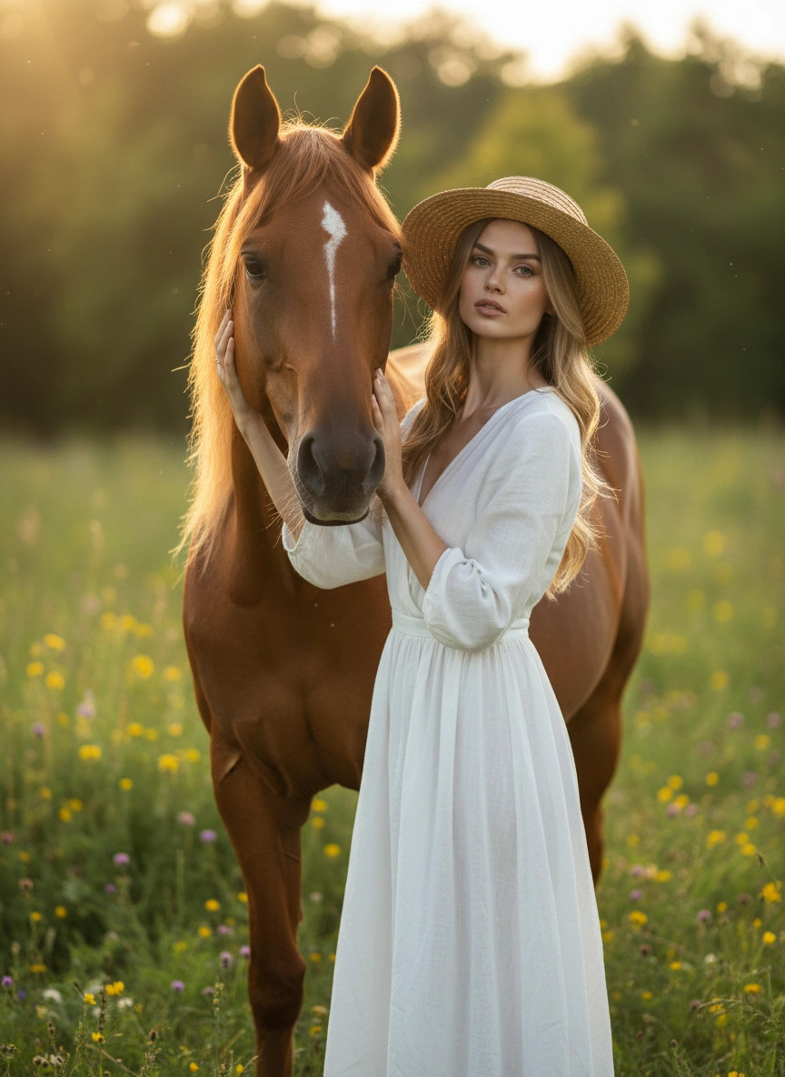 Przykład profesjonalnego zdjęcia z koniem
