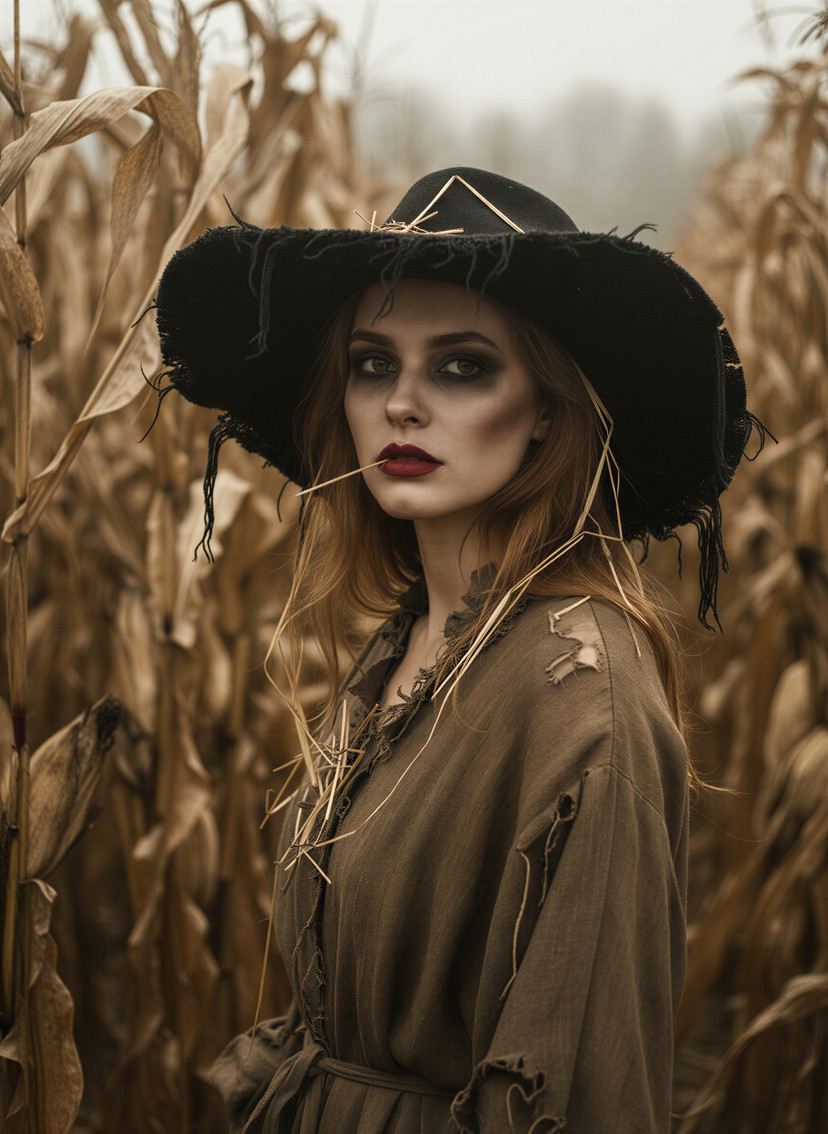 Halloweenowy portret po transformacji AI