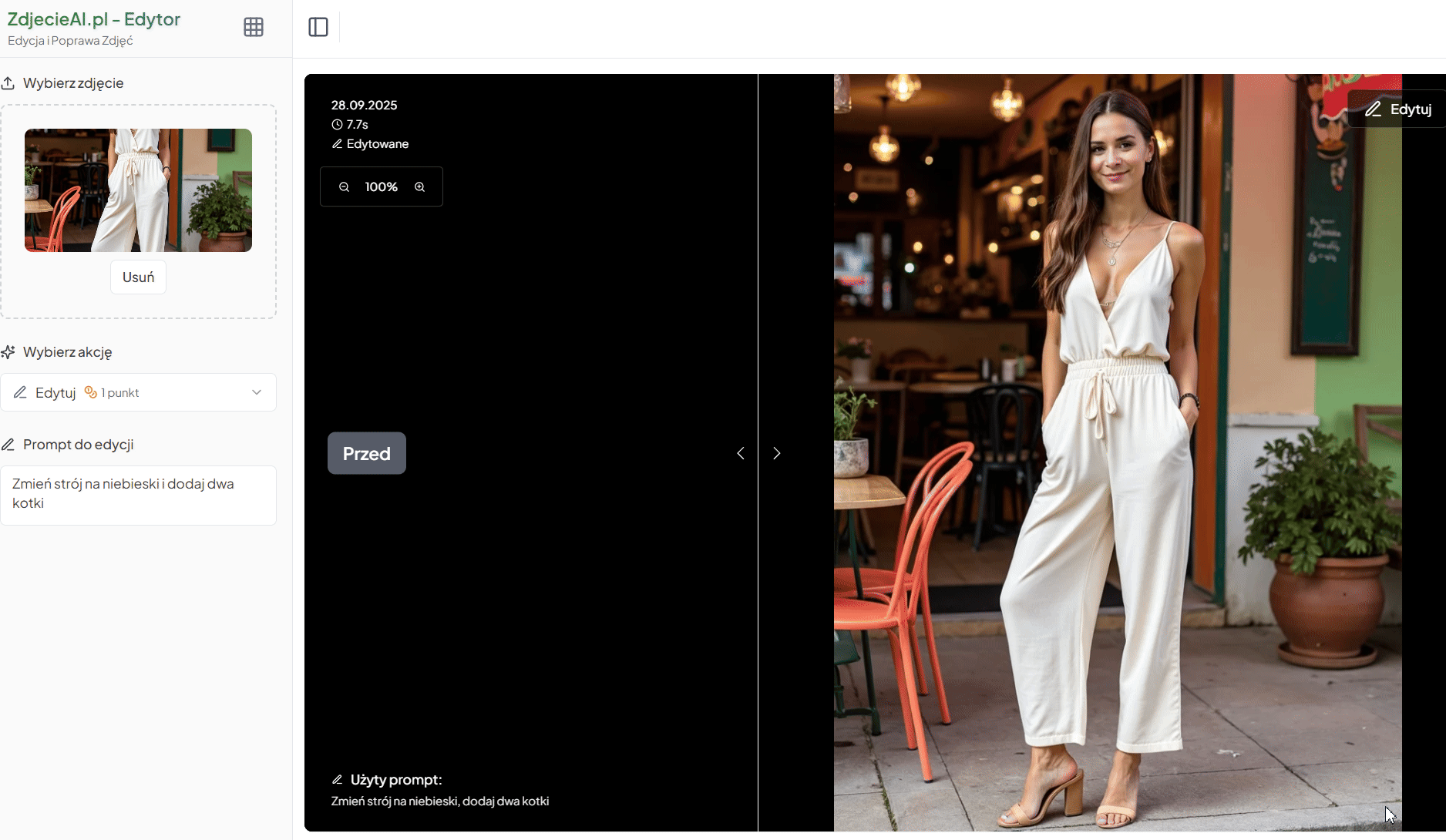 Demonstracja edycji zdjęć z AI